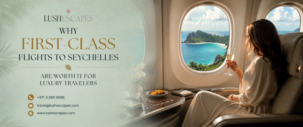 Luxury first-class flight to Seychelles with premium cabin